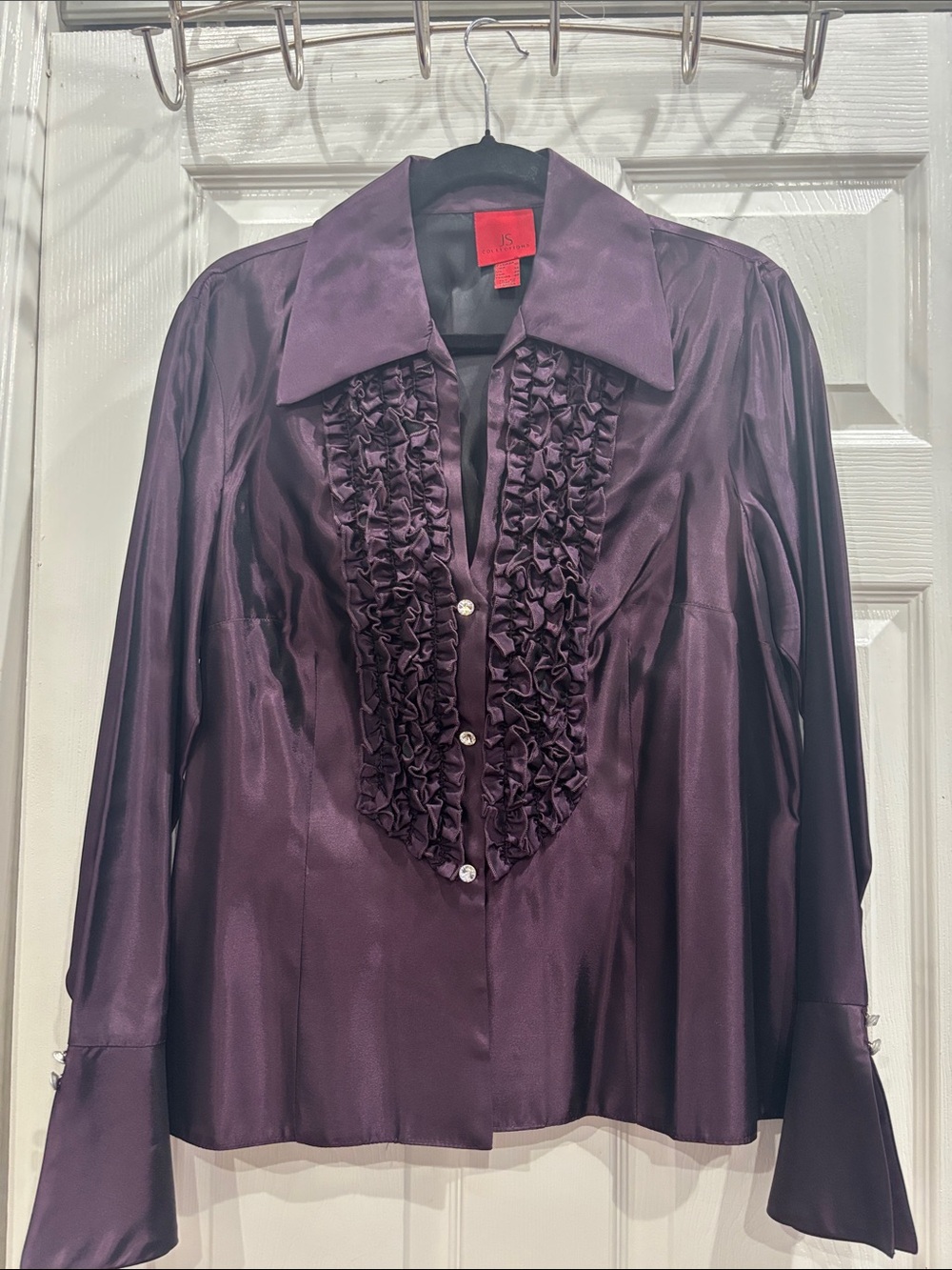 JS Collections Purple Satin Blouse
